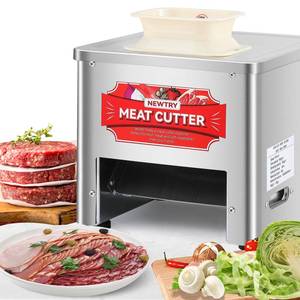 lot 4271 image: NEWTRY Commercial Meat Cutter Machine, 3.5mm Blade, Save Time, Easy to Clean, Slices Strips Cubes 3 in 1, 110V US Plug - Retail $370