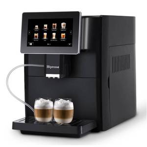 lot 4282 image: Hipresso Super Fully Automatic Espresso Coffee Machine-7 HD TFT Touchscreen with Milk Frother 19 Bar Pressure - Retail $650