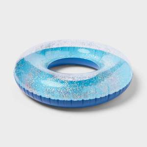 lot 4306 image: 42 Ring Tube with Glitter - Sun Squad Light Blue Inflatable Pool Toy - Retail $10