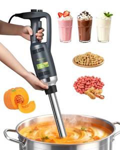 lot 4352 image: Flyseago Commercial Immersion Blender Hand held Blenders Heavy Duty Variable Speed Mixer 4000-16000RPM with 20-Inch Removable Shaft 50-Gallon Capacity 500W Multifunction Pro Electric Stick Emulsifier - Retail $330