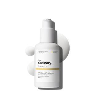 lot 4391 image: The Ordinary UV Filters SPF 45 Serum Sunscreen for Face, Lightweight Hydrating Broad-Spectrum Sunscreen, UVAUVB Protection, Travel Size, Non-Comedogenic, No White Cast, 2 Fl Oz - Retail $19