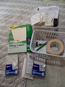 lot 28 image: Office Supply Bundle with Avery Labels and Filing Supplies