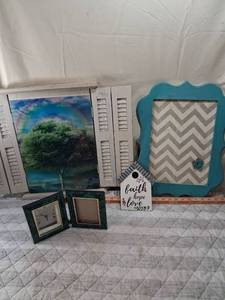 lot 48 image: Mixed Lot of Picture Frames, Decorative Signs and Clock Components