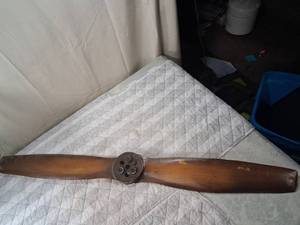 lot 86 image: WWI Aircraft Metal Propeller with Metal Hub. Replica