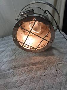 lot 110 image: Industrial Spotlight Lamp with Protective Cage