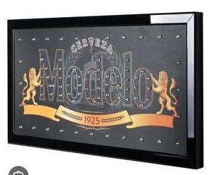 lot 12339 image: Modelo Framed Flashing LED Marquee Wall Sign