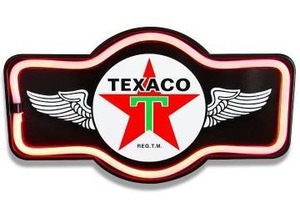 lot 12361 image: Texaco Black Neon LED Sign