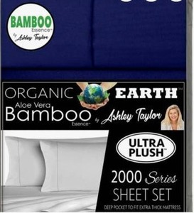 lot 12376 image: Ashley Taylor Organic Bamboo Essence 2000 Series Queen Size Sheet Set
