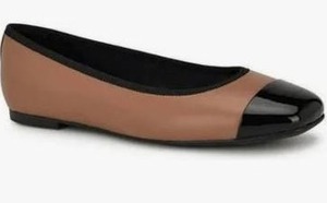 lot 12390 image: Nine West Teland Womens Ballet Flats Brown Black Cap Toe, Size 10