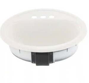 lot 12413 image: Bootz Industries Laurel Round Drop-In Bathroom Sink in White