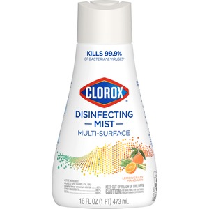 lot 12433 image: Clorox Disinfectant Mist Refill  Multi-Surface Spray  Lemongrass Mandarin  16 fl oz, Lot of 2 Bottles