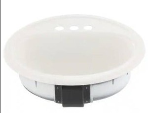 lot 12440 image: Bootz Industries Laurel Round Drop-In Bathroom Sink in White