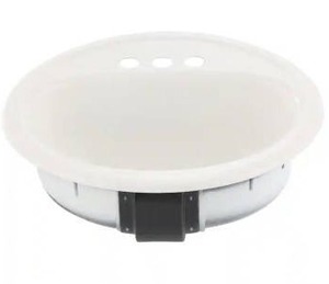 lot 12464 image: Bootz Industries Laurel Round Drop-In Bathroom Sink in White