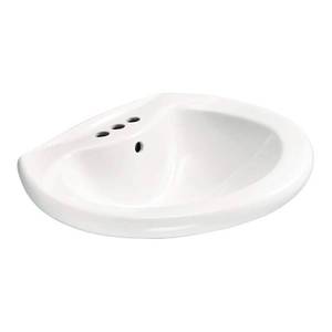 lot 12480 image: Glacier Bay Shelburne Pedistal Lavitory Basin Sink In White 779 190 F-300-4W