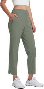 lot 31 image: M MAELREG Womens Golf Pants with Zipper Pockets Stretch Quick Dry Casual Work Active Ankle Travel Pants for Women Olive Green. Large