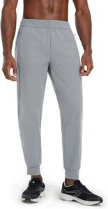 lot 33 image: M MAELREG Mens Golf Joggers Pants with Zip Pockets Stretch Lightweight Nylon Sweatpants Work Casual Athletic Track Pants Men. Large. Light Grey