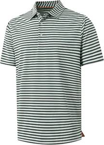 lot 71 image: M MAELREG Golf Shirts for Men Short Sleeve Dry Fit Casual Striped Performance Moisture Wicking Collared Mens Polo Shirt 2X Olive Green Stripe