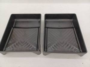 lot 12537 image: 2 Pack Plastic  Paint Roller Containers, Black