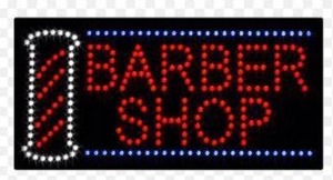 lot 12598 image: LED Barber Shop Open Sign