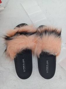 lot 12602 image: Portland Faux Fur Slide Sandals Size 7