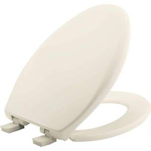 lot 12634 image: Affinity Elongated Soft Close Plastic Removes for Easy Cleaning, Never Loosens Toilet Seat in Biscuit