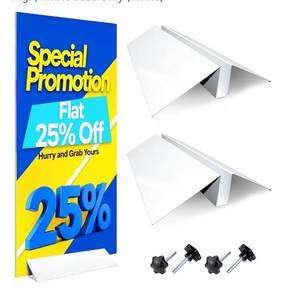 lot 2576 image: 2-Pack Metal Floor Sign Stand Holders