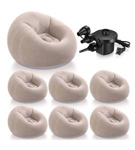 lot 2589 image: Realspring 6 9 12 Pcs Inflatable Bean Bag Chairs for Adults with Electric Air Pump