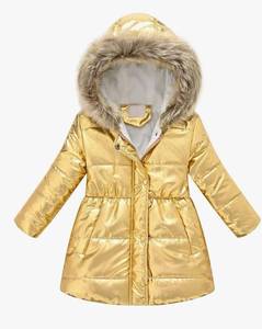 lot 2594 image: Girl Heavyweight Puffer Winter Coats Kids Parka Fleece Thicken Snow Outwear Cozy Hooded Jacket Windproof Clothes