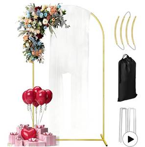lot 2606 image: Wedding Arch Backdrop Stand, 7.2FT Balloon Backdrop Stand Arch Frame