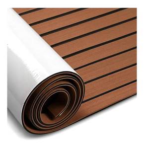 lot 2622 image: Foam Boat Flooring, Faux Teak Marine Boat Decking Sheet with Self-Adhesive Deck Carpet