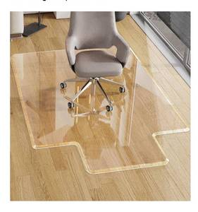 lot 2624 image: MESAILUP Beveled Edge Irregular Office Chair Mat with Lip for Carpet or Hardwood Floor Crystal Clear
