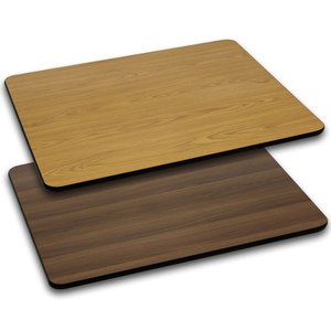 lot 2625 image: Flash Furniture 30   x 48   Rectangular Table Top with Natural or Walnut Reversible Laminate Top
