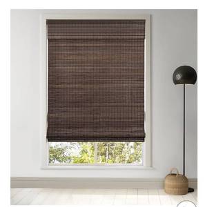 lot 2635 image: LazBlinds Cordless Bamboo Roman Shades, Privacy Blinds for Interior Windows, Room Darkening Roll Up Bamboo Blinds for Home & Patio, 46.5 W x 48 H, BDP-Espresso
