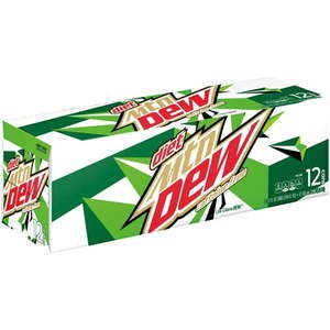 lot 2658 image: Diet Mountain Dew Caffeine Free Soda, 12 fl oz Cans, 12 Count