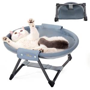 lot 2710 image: KITTY KINGDOM Elevated Cat Hammock Bed, Foldable No-Assembly Cat Bed with Breathable Mesh for Indoors and Outdoors Use, Lightweight Raised Pet Bed for Cats and Small Dogs