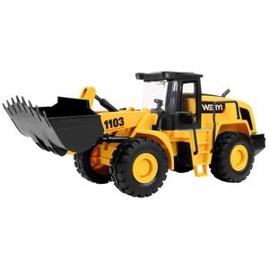 lot 2715 image: Bulldozer Toy, 16 Front Loader, 110 Scale Classics Bulldozer, Wheel Loader with Real Working Arm & Bucket, Lights & Sounds Construction Vehicle Toy for Boys and Girls, Kids, Toddlers, Ages 3
