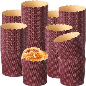 lot 2719 image: FoldTier 24 Pcs Easter Bread Mold, Corrugated Paper Baking Molds, Round Paper Form for Cakes Panettone Pan Kitchen Muffin Cupcake Kulich Paska, Brown (12 oz)