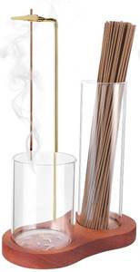 lot 2733 image: Incense Holder for Sticks, 2 in 1 Incense Stick Holder for Sticks with Glass Ash Catcher,Anti-Ash Flying No Mess Incense Burner for Yoga Spa Meditation Home Decor