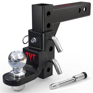 lot 2734 image: TYT Adjustable Trailer Hitch Ball Mount, 2 Towing Ball 7500 LBS, 9-12 Drop and 8-14 Rise, Fits 2-in Receiver with 2 Pin&Clips and 58 Premium Pin Lock for Heavy Duty Truck