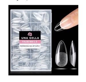 lot 2791 image: UNA GELLA Almond Nail Tips 216pcs Medium Almond Press on Nails Pre-shape Gel Fake Nails for Full Cover Acrylic French False Nails For Nail Extension, DIY Salon 12 Sizes Gelly Tips
