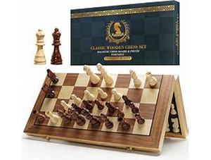 lot 2596 image: Wooden Chess Set with Storage Box