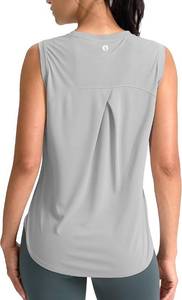 lot 2780 image: SANTINY Womens Lightweight Long Workout Tops Sleeveless Tennis Gym Yoga Shirts Athletic Running Tank Top for Women Loose Fit (Dark Grey_XL)