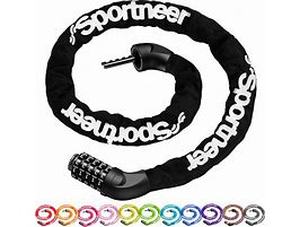 lot 2787 image: Sportneer Bike Lock 5 Digit Combination High Security Anti Theft Bike Chain Lock - 3.23.64ft Heavy Duty Keyless Bicycle Lock for Bike Motorcycle Scooter Door & Gate - Easy to Use, Bike Accessories