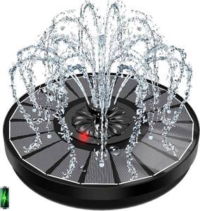 lot 2794 image: Yzert Solar Fountain with 2000mAh Battery &amp Innovative Indicator, 3.5W Glass Solar Water Fountain Pump Works in Cloudy Day with 7 Nozzles for Bird Baths, Gardens, Ponds, Pools, Outdoors (Black)