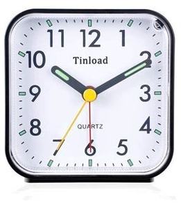 lot 2797 image: Tinload 5.5 Large Analog Alarm Clock Silent Non Ticking, Gentle Wake, Beep Sounds, Increasing Volume, Battery Operated Snooze and Manual Light, Easy Set, Black (Best for Elder)