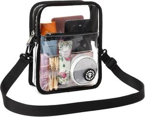 lot 2806 image: Clear Bag for Stadium Events, Stadium Approved Crossbody Bags for Women Men, Small Clear Concerts Game Day Purse Bag (Black)