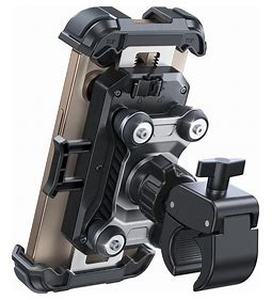 lot 2808 image: JOYROOM Motorcycle Phone Mount Holder - Dual Vibration Dampener150mph Anti-Shock Phone Holder for Motorcycle Metal Extension Handlebar Clamp Bicycle Bike Phone Holder Mount for 4.7-7 Cell Phones