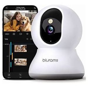 lot 2818 image: Security Camera 2K, blurams Baby Monitor Dog Camera 360-degree for Home Security wSmart Motion Tracking, Phone App, IR Night Vision, Siren, Works with Alexa &amp Google Assistant &amp IFTTT, 2-Way Audio