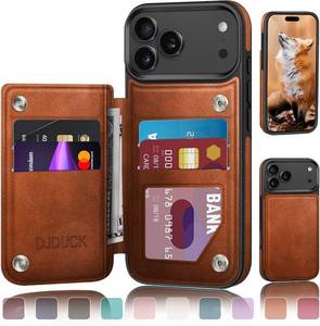 lot 2827 image: DJDUCK Designed for iPhone 17 Pro Max Case Wallet with Card Holder, Magnetic Clasp Cover RFID Blocking Leather Protection Shockproof Women Men Cases 6.9 Inch for Apple 17 ProMax Light Brown
