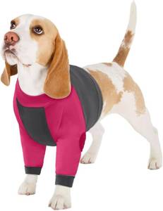 lot 2829 image: LeLePet Dog Recovery Suit for Front Legs, Dog Sleeve to Stop Licking, Elbow Protector for Leg Injuries Shoulder Wounds After Surgery Male Female,Zippered Long-Sleeved Shirt Cone Alternative(XL)